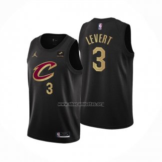 Camiseta Cleveland Cavaliers Caris Levert NO 3 Statement 2022-23 Negro