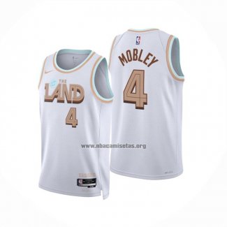 Camiseta Cleveland Cavaliers Evan Mobley NO 4 Ciudad 2022-23 Blanco