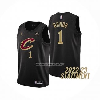 Camiseta Cleveland Cavaliers Rajon Rondo NO 1 Statement 2022-23 Negro