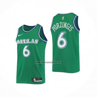 Camiseta Dallas Mavericks Kristaps Porzingis NO 6 Hardwood Classic 2020-21 Verde