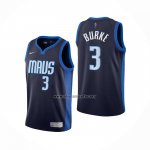 Camiseta Dallas Mavericks Trey Burke NO 3 Earned 2020-21 Azul