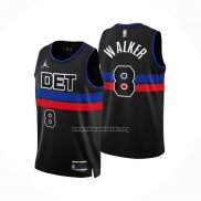 Camiseta Detroit Pistons Kemba Walker NO 8 Statement 2022-23 Negro