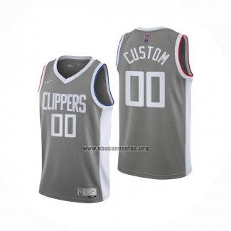 Camiseta Los Angeles Clippers Personalizada Earned 2020-21 Gris