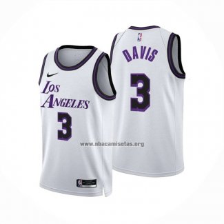 Camiseta Los Angeles Lakers Anthony Davis NO 3 Ciudad 2022-23 Blanco