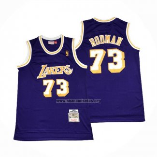 Camiseta Los Angeles Lakers Dennis Rodman NO 73 Mitchell & Ness 1998-99 Violeta