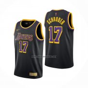 Camiseta Los Angeles Lakers Dennis Schroder NO 17 Earned 2020-21 Negro