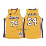 Camiseta Los Angeles Lakers Kobe Bryant NO 24 Hardwood Classics Amarillo