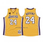 Camiseta Los Angeles Lakers Kobe Bryant NO 24 Hardwood Classics Amarillo