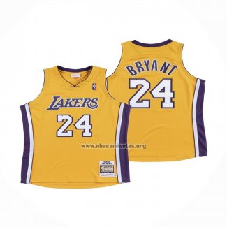 Camiseta Los Angeles Lakers Kobe Bryant NO 24 Mitchell & Ness Amarillo