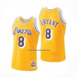 Camiseta Los Angeles Lakers Kobe Bryant NO 8 Hardwood Classics Throwback 1996-97 Amarillo