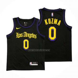 Camiseta Los Angeles Lakers Kyle Kuzma NO 0 Ciudad 2019-20 Negro