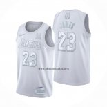 Camiseta Los Angeles Lakers LeBron James NO 23 MVP Blanco