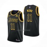 Camiseta Los Angeles Lakers Malik Monk NO 11 Mamba 2021-22 Negro
