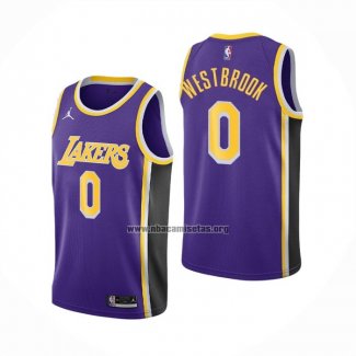 Camiseta Los Angeles Lakers Russell Westbrook NO 0 Statement 2021-22 Violeta