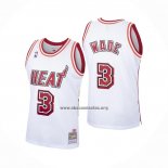 Camiseta Miami Heat Dwyane Wade NO 3 Hardwood Classics Blanco