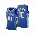 Camiseta Milwaukee Bucks Personalizada Ciudad 2022-23 Azul