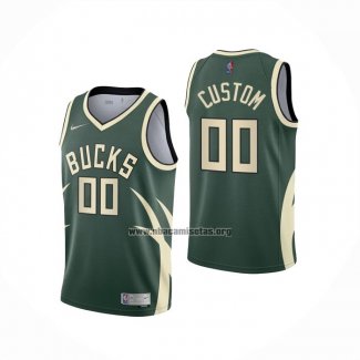 Camiseta Milwaukee Bucks Personalizada Earned 2020-21 Verde