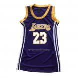 Camiseta Mujer Los Angeles Lakers Lebron James NO 23 Violeta