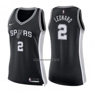 Camiseta Mujer San Antonio Spurs Kawhi Leonard NO 2 Icon 2017-18 Negro