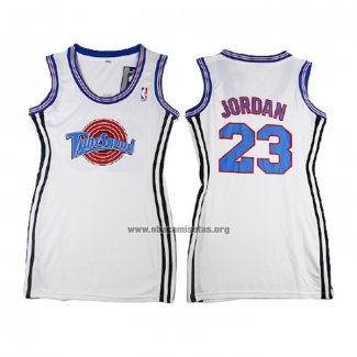 Camiseta Mujer Tune Squad Michael Jordan NO 23 Blanco