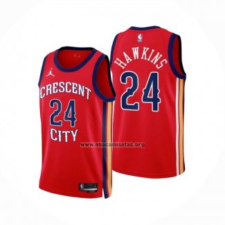 Camiseta New Orleans Pelicans Jordan Hawkins NO 24 Statement 2023-24 Rojo