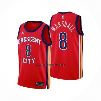 Camiseta New Orleans Pelicans Naji Marshall NO 8 Statement 2023-24 Rojo