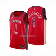 Camiseta New Orleans Pelicans Zion Williamson NO 1 Statement 2023-24 Rojo