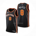 Camiseta New York Knicks Kemba Walker NO 8 Ciudad 2021-22 Negro