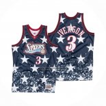 Camiseta Philadelphia 76ers Allen Iverson NO 3 Independence Day Mitchell & Ness Negro