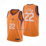 Camiseta Phoenix Suns DeAndre Ayton NO 22 Statement Naranja