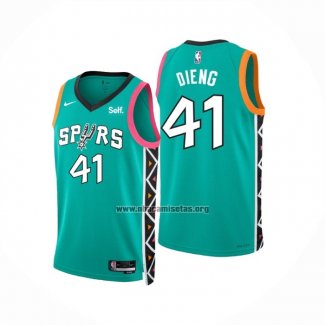 Camiseta San Antonio Spurs Gorgui Dieng NO 41 Ciudad 2022-23 Verde