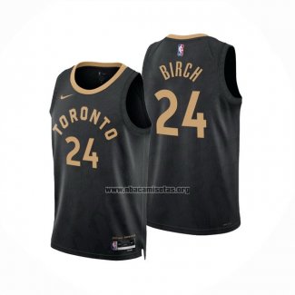 Camiseta Toronto Raptors Khem Birch NO 24 Ciudad 2022-23 Negro