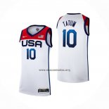 Camiseta USA 2021 Jayson Tatum NO 10 Blanco