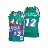 Camiseta Utah Jazz John Stockton NO 12 Mitchell & Ness 1996-97 Verde