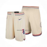 Pantalone Philadelphia 76ers Ciudad 2017-18 Crema