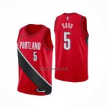 Camisetas Portland Trail Blazers Rodney Hood NO 5 Statement Edition Rojo Negro
