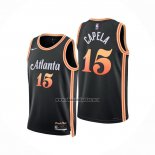 Camiseta Atlanta Hawks Clint Capela NO 15 Ciudad 2022-23 Negro