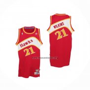 Camiseta Atlanta Hawks Dominique Wilkins NO 21 Retro Rojo