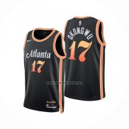 Camiseta Atlanta Hawks Onyeka Okongwu NO 17 Ciudad 2022-23 Negro