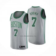 Camiseta Boston Celtics Jaylen Brown NO 7 Ciudad 2018-19 Gris