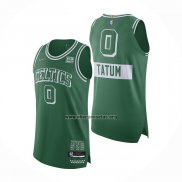 Camiseta Boston Celtics Jayson Tatum NO 0 Ciudad Autentico Verde
