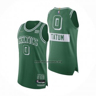 Camiseta Boston Celtics Jayson Tatum NO 0 Ciudad Autentico Verde