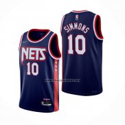 Camiseta Brooklyn Nets Ben Simmons NO 10 Ciudad 2021-22 Azul