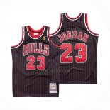 Camiseta Chicago Bulls Michael Jordan NO 23 Hardwood Classics Throwback 1996-97 Negro