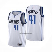 Camiseta Dallas Mavericks Dirk Nowitzki NO 41 Icon Blanco