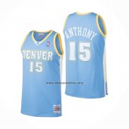 Camiseta Denver Nuggets Carmelo Anthony NO 15 Mitchell & Ness 2003-04 Azul