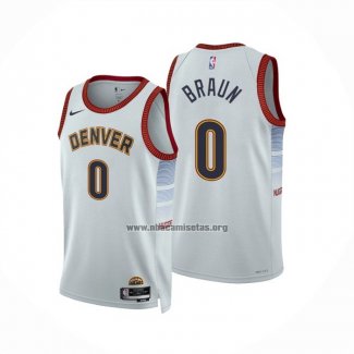 Camiseta Denver Nuggets Christian Braun NO 0 Ciudad 2022-23 Blanco