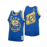 Camiseta Golden State Warriors Nate Thurmond NO 42 Mitchell & Ness 1966-67 Azul