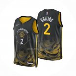 Camiseta Golden State Warriors Ryan Rollins NO 2 Ciudad 2022-23 Negro