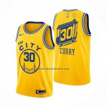 Camiseta Golden State Warriors Stephen Curry NO 30 Hardwood Classics Amarillo